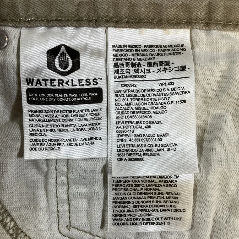 Levi's 559 Jeans Men's 40x32 Khaki Tan Relaxed Straight Leg 100% Cotton